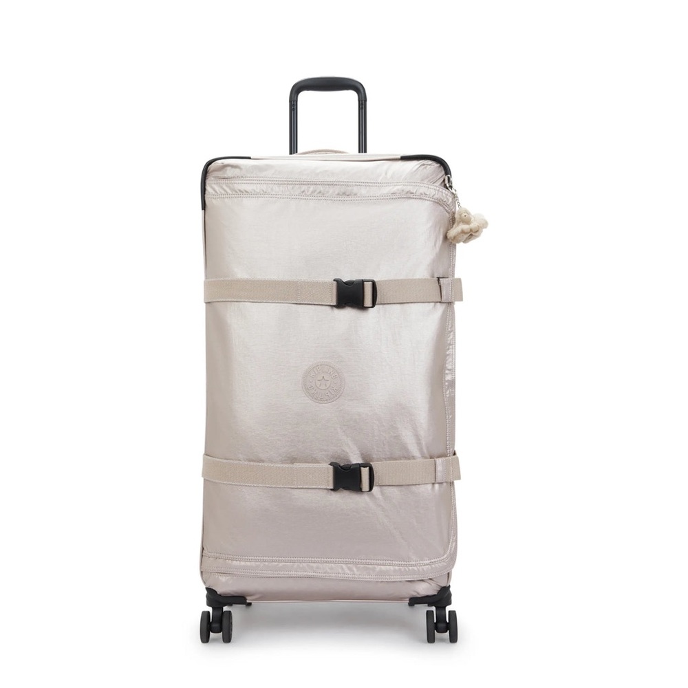 NWT Kipling Spontaneous Large Metallic Rolling Luggage Metallic Glow